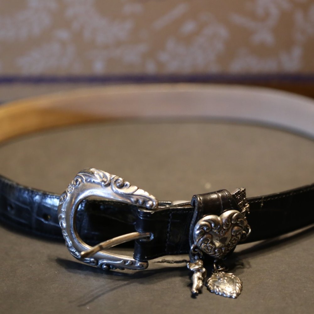 Vintage Brighton Black Heart Belt Small (28)